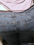 Massive ass Latina stretching jeans